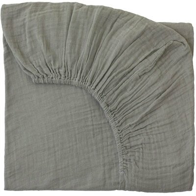 Drap housse gaze cotton BIO gris clair NUMERO 74 l www.little-home.fr Linge de lit Chambre Enfant Desig