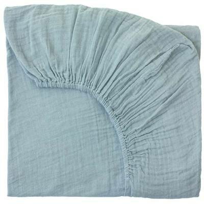 Drap housse gaze cotton BIO sweet blue NUMERO 74 l www.little-home.fr Linge de lit Chambre Enfant Design