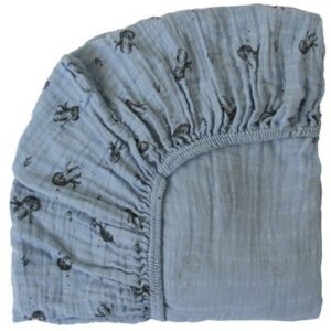 Drap housse bébé junior poulpe bleu gris ROSE IN APRI