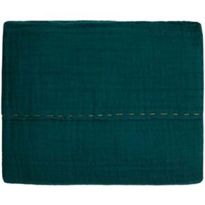 Drap plat brodé gaze coton bleu canard NUMERO74 linge de lit enfant drap design N74