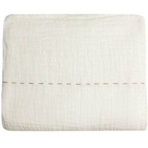 Drap plat brodé gaze coton naturel NUMERO74 linge de lit enfant drap design N74