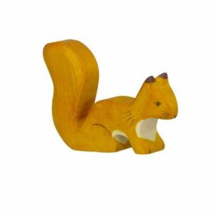 Figurine en bois - Ecureuil debout orange HOLZTIGER l www.little-home.fr animaux en bois jouets enfants