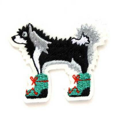Ecusson brodé Chien Husky Après-Ski MACON et LESQUOY