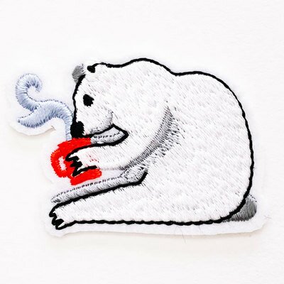 Ecusson brodé Hibernation Ours blanc sprot d'hiver MACON et LESQUOY l www.little-home.fr thermocollant