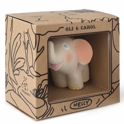 Jouet vintage - Eléphant Nelly en latex naturel + boîte cadeau - OLI & CAROL