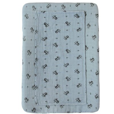 Housse matelas à langer Octopus bleu gris ROSE IN APRI