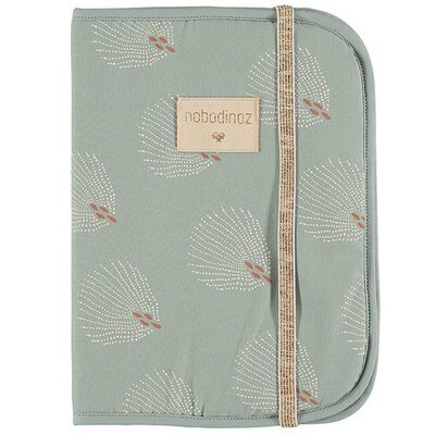 Protège carnet santé Poema Gatsby blanc vert NOBODINOZ www.little-home.fr