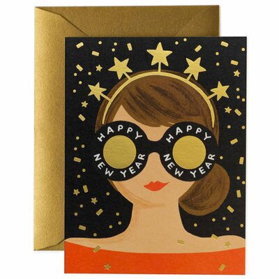 Carte de voeux Bonne année New Year Girl RIFLE PAPER CO www.little-home.fr