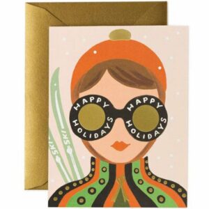 Carte de voeux Ski Girl Skieuse RIFLE PAPER CO l www.little-home.fr Carte Postale Papeterie Noël Bond