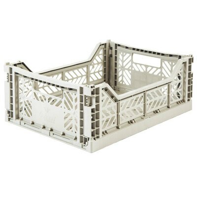 Caisse Pliante midi gris clair AYKASA www.little-home.fr boîte rangement