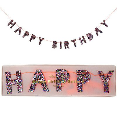 Mini guirlande Happy Birthday MERI MERI Accessoires de fêtes pour enfant