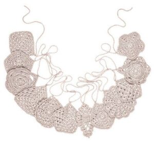 Guirlande tricot crochet coton rose poudre NUMERO 74