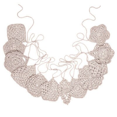 Guirlande tricot crochet coton rose poudre NUMERO 74