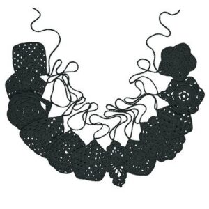 Guirlande tricot crochet gris anthracite NUMERO 74