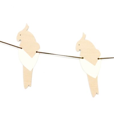Guirlande Perroquets bois blanc NOBODINOZ l www.little-home.fr Décoration Design Chambre Bébé Enfant