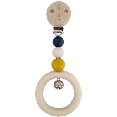 Hochet d'activité bois moutarde ocre gold PETIT STELLOU www.little-home.fr