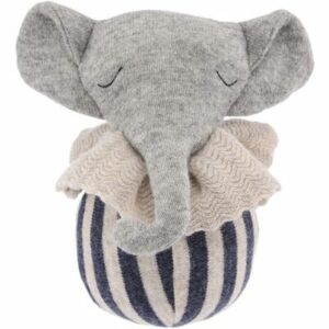 Eléphant rétro Culbuto KONGES SLOJD l www.little-home.fr Peluche tricot Jouet activité rétro Eveil bébé