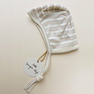 Bonnet Naissance Helmet Rayure Vintage Bio KONGES SLOJD www.little-home.fr