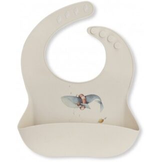 Bavoir silicone Naturel / Baleine bleue KONGES SLOJD