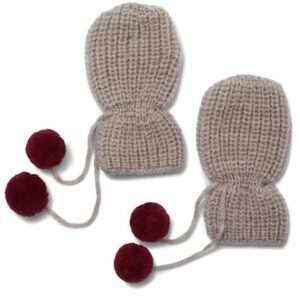 Gants en tricot pompons - Paloma Brown KONGES SLOJD