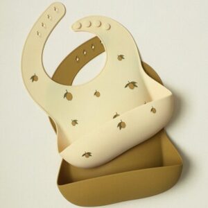 2 Bavoirs silicone - Lemon / Almond KONGES SLOJD