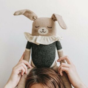 Peluche Doudou lapin Bunny body noir MAIN SAUVAGE