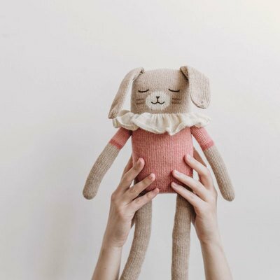 Peluche Doudou lapin Bunny body rose MAIN SAUVAGE