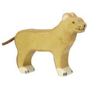 Figurine animal en bois - lionne, jouet en bois fabriqué artisanalement HOLZTIGER
