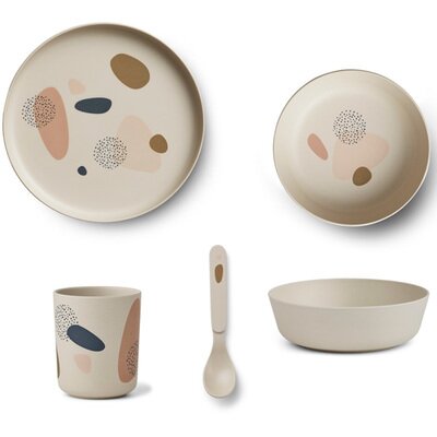 Coffret vaisselle enfant bambou Bubbly Sandy LIEWOOD