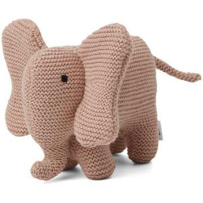 Hochet d'éveil éléphant en tricot bio - rose LIEWOOD