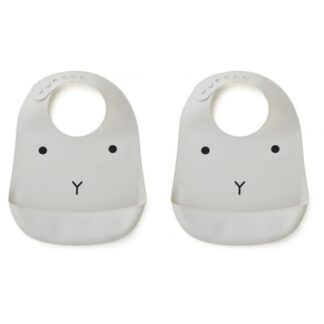 Bavoirs Tilda silicone recyclé lapin gris grey LIEWOOD www.little-home.fr