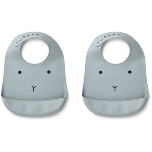 Bavoirs Tilda silicone recyclé lapin sea blue LIEWOOD www.little-home.fr