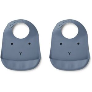 Bavoirs Tilda silicone recyclé lapin blue wave LIEWOOD www.little-home.fr