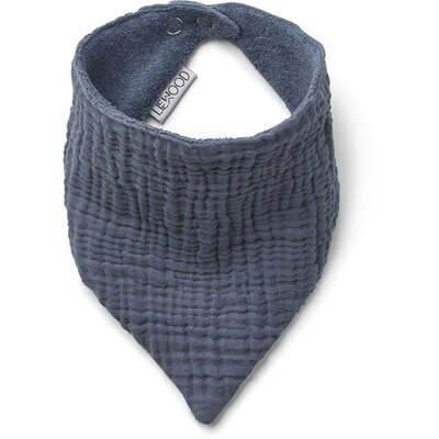 Set 2 Bavoirs bandana Bio Andrea bleu vintage LIEWOOD