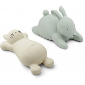 2 Jouets naturels pour le bain Vikky chat blanc LIEWOOD www.little-home.fr