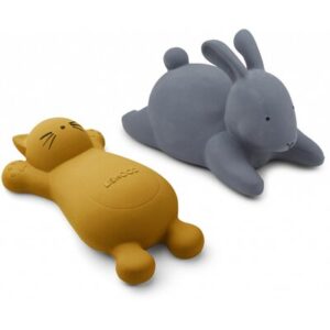 2 Jouets naturels pour le bain Vikky chat ocre LIEWOOD www.little-home.fr