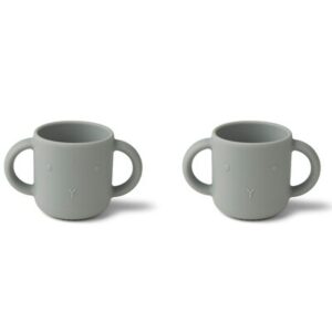 2 Tasses Silicone Gene - lapin dove blue LIEWOOD