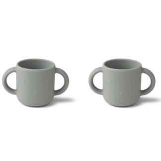 2 Tasses Silicone Gene - lapin dove blue LIEWOOD