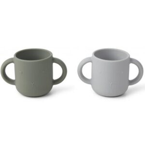 2 Tasses Silicone Gene - lapin faune green LIEWOOD