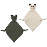 2 Doudous naissance Panda Hunter green LIEWOOD www.little-home.fr BIO bébé