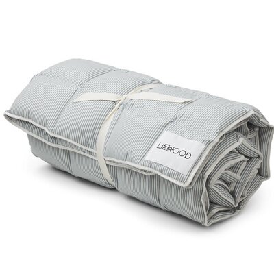 Couette Bébé Kapok naturel Rayures Sea Blue LIEWOOD
