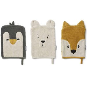 3 gants de toilette enfant Arctic Mix Polaire LIEWOOD