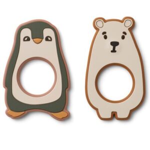 Anneau dentition Duo Ours / pingouin - green LIEWOOD www.little-home.fr