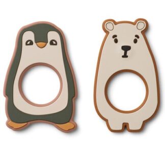 Anneau dentition Duo Ours / pingouin - green LIEWOOD www.little-home.fr