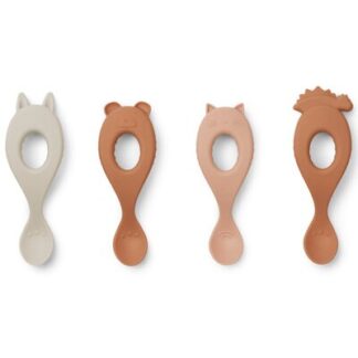 4 Cuillères bébé Liva animaux rose mix LIEWOOD www.little-home.fr