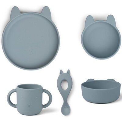 Set repas, coffret vaisselle - Lapin bleu LIEWOOD