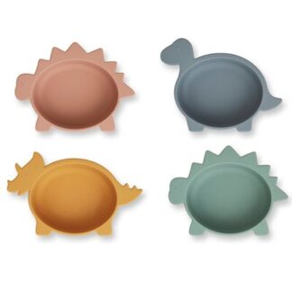 4 bols Iggy animaux silicone - Dinosaures mix LIEWOOD