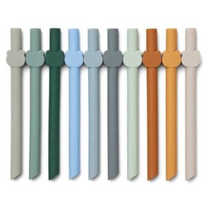 10 Pailles silicone naturel Blue Wave Multi Mix LIEWOOD www.little-home.fr