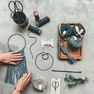 Kit créatif DIY Macramé Freedom Ice blue Mix NUMERO 74 www.little-home.fr