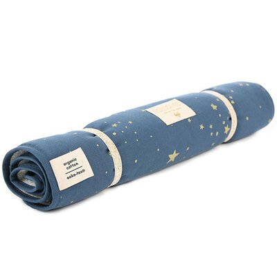 Matelas à langer nomade Etoiles bleu nuit coton Bio NOBODINOZ l www.little-home.fr Cadeau de Naissance